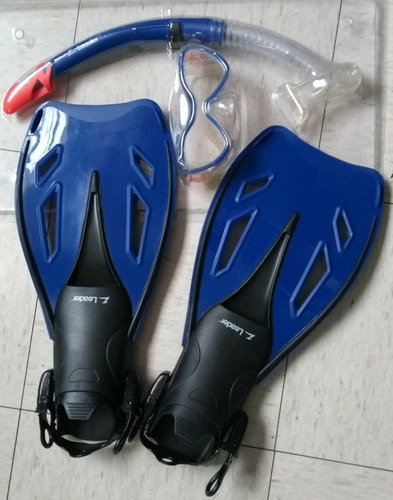 Aletas 19-21 Z Leader Azul Visor Y Snorkel Extrema Ii Kit