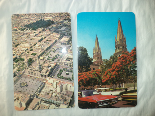 2 Vintage (c 1970) Tarjetas Postales Catedral Guadalajara