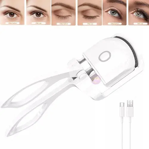 Rizador De Pestañas Eléctrico Encrespador De Pestaña Con Usb Color Blanco