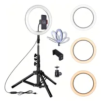 Comprar Iluminador Anel Luz Ring Light 26cm 10 Polegadas Tripé 2,1m Cor da estrutura Preto Cor da luz Branco-frio 110Vu002F220V