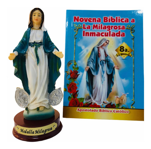 Virgen Milagrosa En Porcelana 12cm + Novena Bíblica
