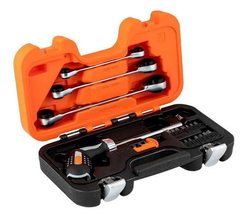 Set Juego Bahco 3 Llaves Ratchet Mango Giratorio 20 Puntas