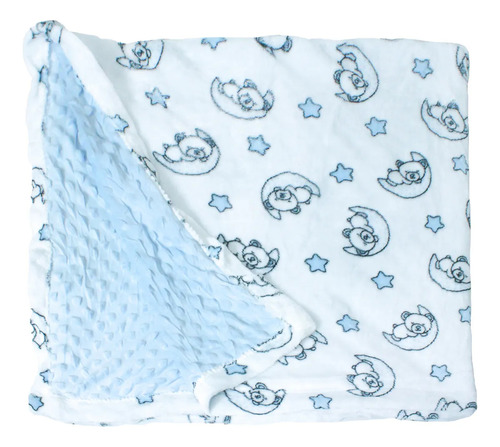 Cobija Para Bebe Calientita Frazada Suave Cobertor Infantil Felpa Azul