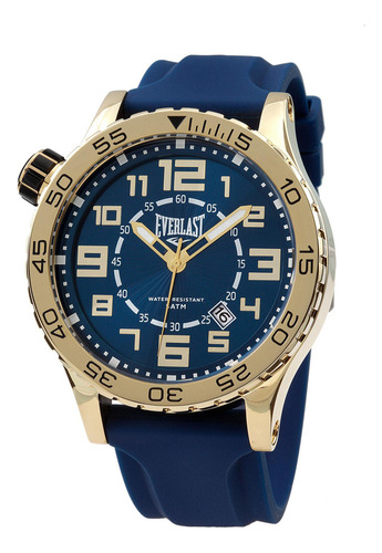 Relógio Pulso Everlast Masculino Calendário Azul E537