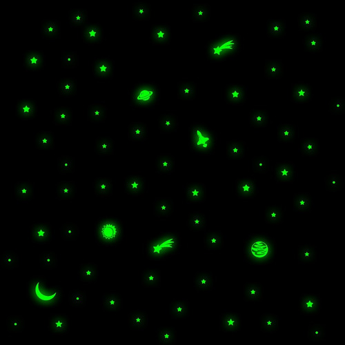Imagen 7 de 7 de Estrellas Espacio Brillan Oscuridad Vinilo Fluorescente