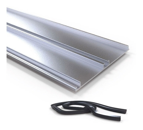 Zocalo De Aluminio Con Burlete X3 Mts 100 Mm Bajo Mesada