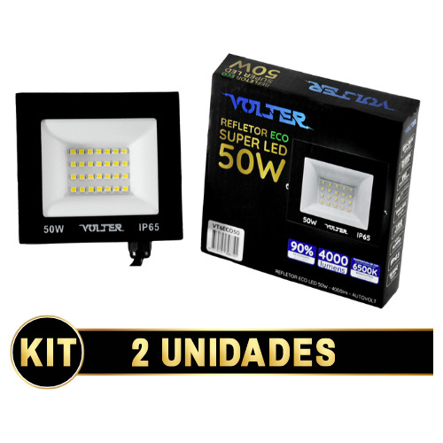 Refletor Led Aluminio 50w Bivolt Ip66 6500k Preto