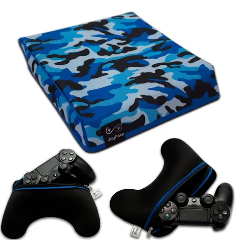 Kit Funda Camuflaje Horizontal Ps4/play4 + 2 Fundas Joystick