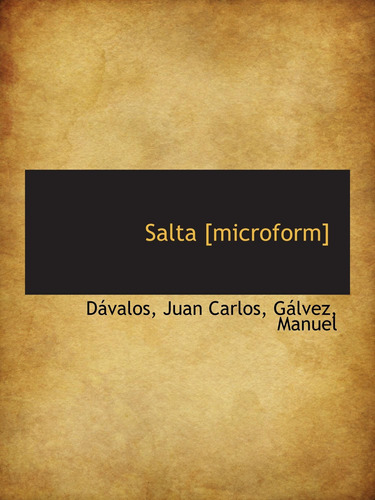 Libro: Salta [microform] (spanish Edition)