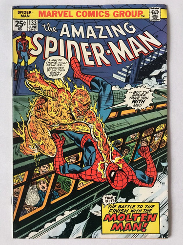 Amazing Spiderman #133 Marvel Comics 1974 Molten Man Romita