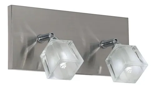 comprar Aplique Pared 2 Luces Vidrio Baño Moderno Pasillo Led G9 Vg