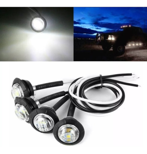 Imagen 2 de 6 de X4 Focos Led Blanco Embutido Universales Autos Motos 12v