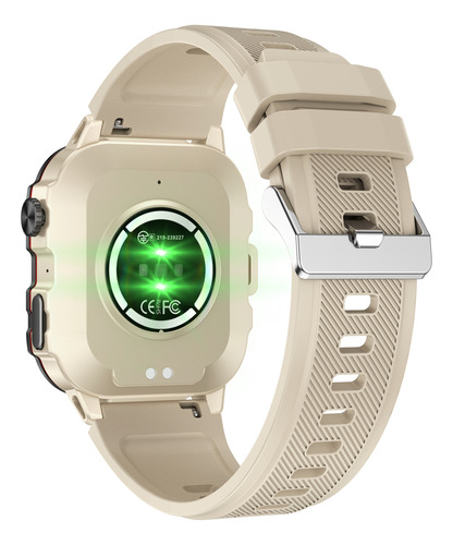 Reloj Inteligente Hombre Deportivo Militar Bluetooth Llamada Beige Beige Negro
