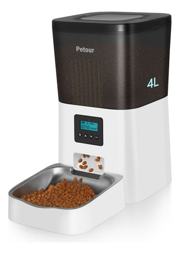Alimentador Automático Para Gatos 4l Con Cuenco De Acero