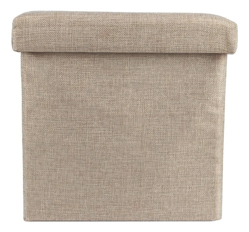 Taburete Plegable Con Asiento Cojín Cubo 38x38cm Beige