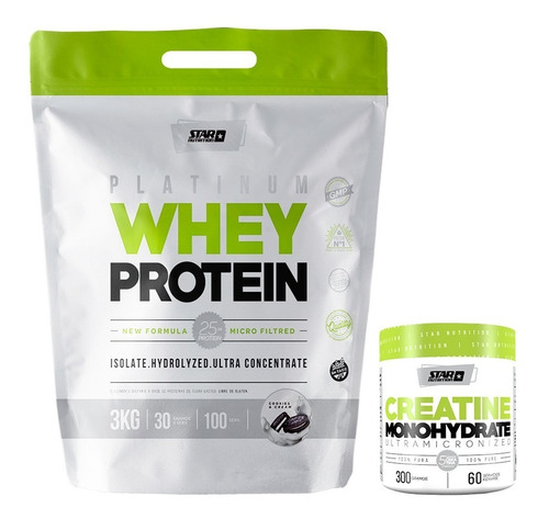 Whey Protein 3 Kg Star Nutrition + Creatina 300 Gr