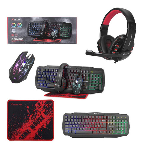Imagen 3 de 4 de Teclado + Mouse + Headset + Pad Marvo Gamer Cm-406 Usb 3.5mm