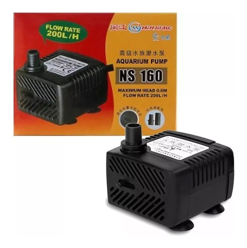 Bomba Submersa 200l/h Minjiang Ns-160 Aquario 110v