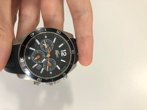 Relógio Lacoste Original - Preto Com Cronometro E Data