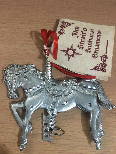 Caballo Carrusel Silver Ornamento