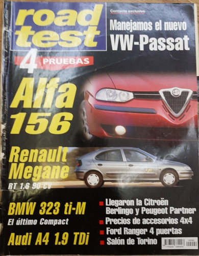 Revista Road Test Nº92 Junio 1998 Mégane Rt Alfa Romeo 156