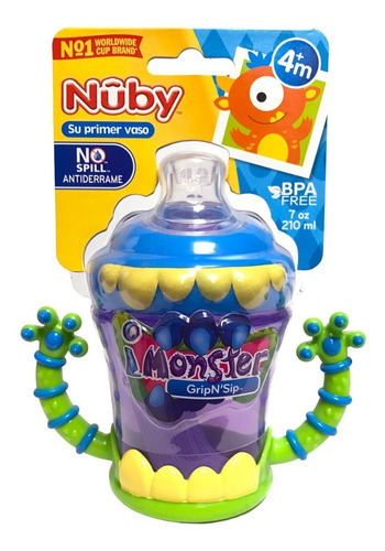 Vaso Monstruo Nuby 270 Ml Color Multicolor