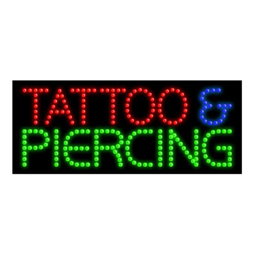 Letrero De Puntos Led Para Tatuajes Y Piercings #20298