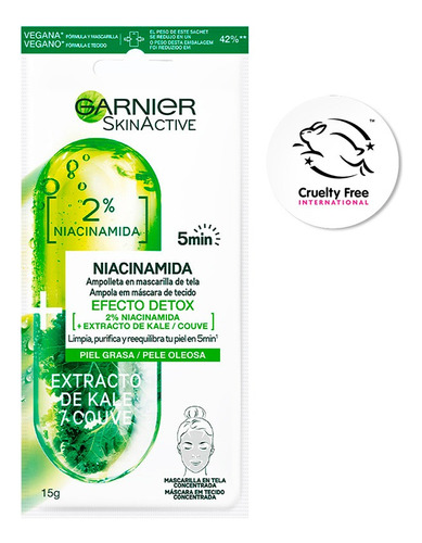 Ampolla En Mascarilla Garnier Skin Active Con Niacinamida