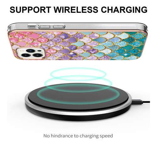 Funda Para Teléfono Motorola Series Sparkling Imd, Compatible Con Carga Inalámbrica, Básculas De Colores O Patrón De Básculas Rosas