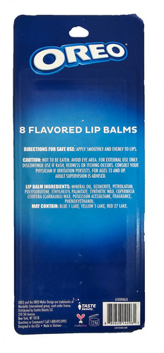 Paquete Con 8 Bálsamos Labiales Sabor Y Oror A Galletas Oreo