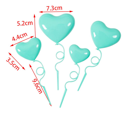 4 Paquete De 2-6 Adornos De Amor 3d Con Forma De 4 Piezas