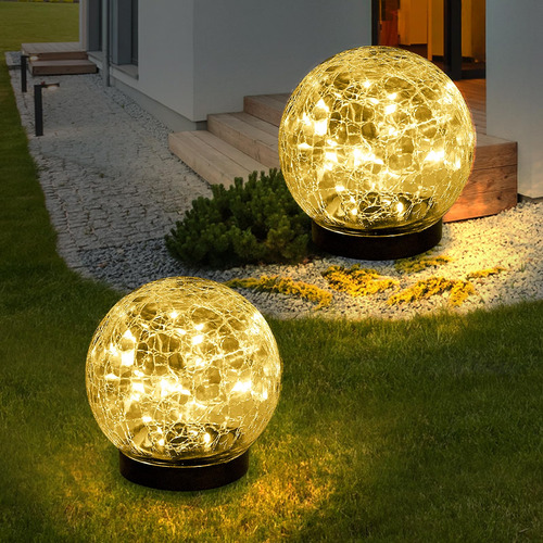 Globo Solar Luz Para Decoracion Jardin Al Aire Libre Bola