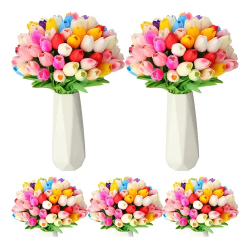 comprar Lyrow 150 Tulipanes Artificiales De Tacto Real, Tulipanes Ar