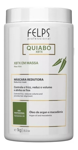 Felps Xbtx De Okra Em Massa Óleo De Argan E Macadâmia 1kg