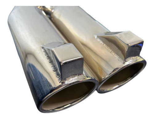 Colilla De Escape Acero Inoxidable Doble Larga 3,5 In