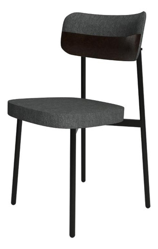 Cadeira Alloa Fixa C/4 Pés 50 X 44,7 X 83,8 Cm C/1 Un. Cor Corriente Cinza/courino Café