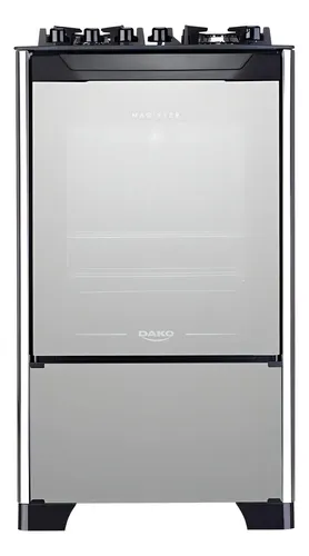 comprar Fogão 4 Bocas Preto com Frente em Vidro Espelhado e Mesa de Vidro Dako Magister Style 110V\u002F220V porta cega e Forno de 60L