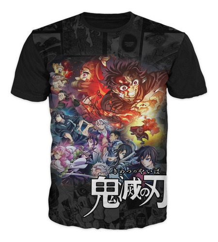 Camiseta Anime Kimetsu No Yaiba Demon Slayer Tren Infinito 