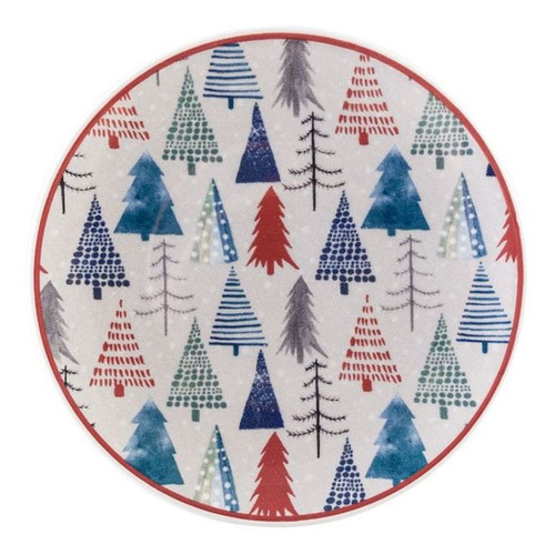 Imagem 3 de 4 de Conjunto De Porcelana Para Bolo 07 Pratos Jolly Natal