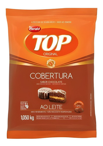 Imagem 1 de 1 de Chocolate Top Harald Gotas Ao Leite Cobertura  1,050kg