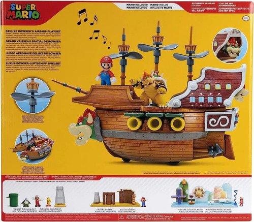 Playset Barco Super Mario Juego De Aeronave Deluxe De Bowser
