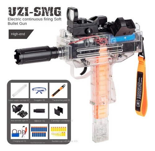 Subfusil Uzi Eléctrico De Ráfaga Con Balas Blandas