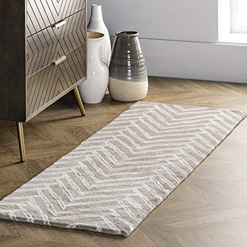 Nuloom Alex Hand Tufted Wool Runner Rug, 2' X 6', Beige