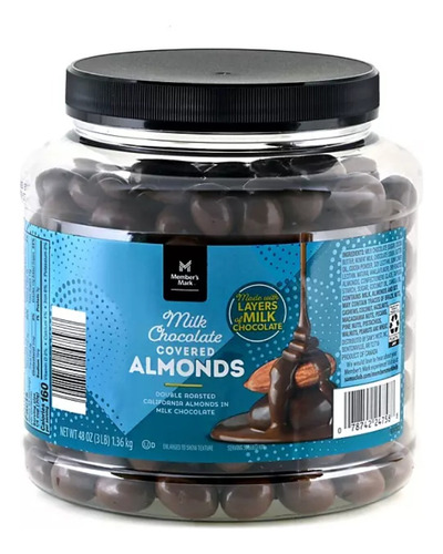 Almendras Con Chocolate Members Mark 1.3kg Importado