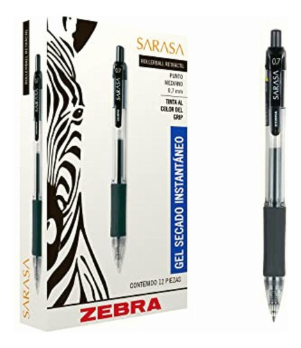 Zebra Rollerball, Pluma Sarasa, Punto Mediano 0,7 Mm, Tinta