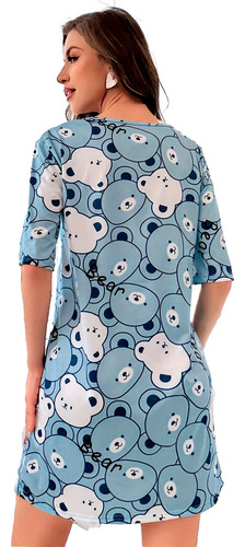 Pijama Dormir Casual Con Estampado De Oso Para Mujer