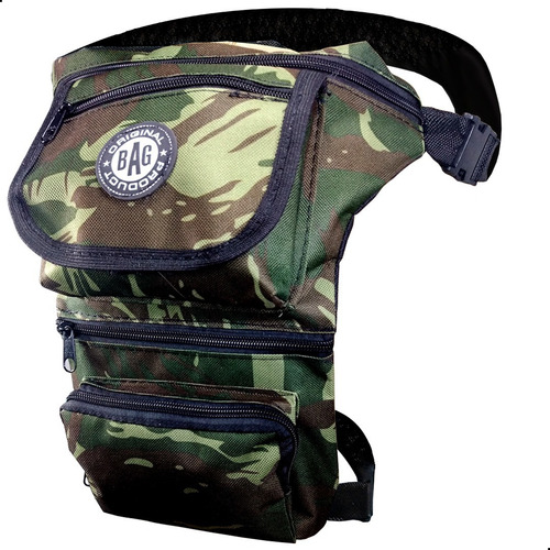 Pochete Perna Masculina Camping Motoboy 5 Bolsos Cartucheira