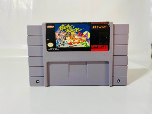 Juego Genuino Pocky And Rocky Pa Super Nintendo Snes Usado