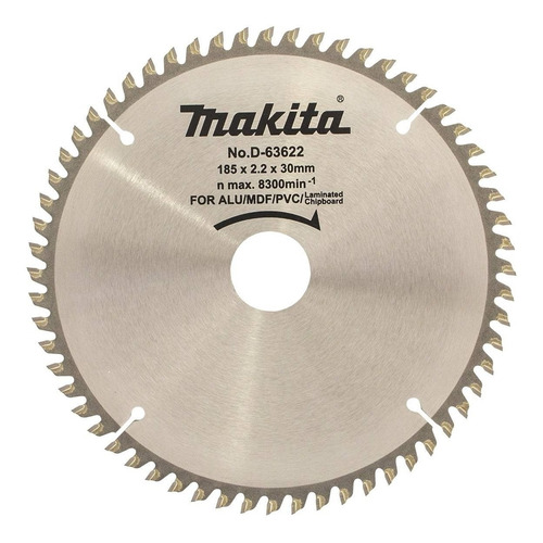 Sierra Makita D-63622 185mm 60dt Tcg Melamina Aluminio Bb