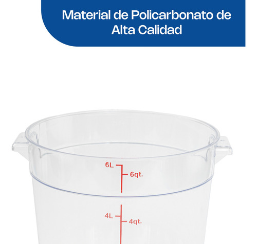 Recipiente Policarbonato Redondo 6qt Caledonia Repore-6